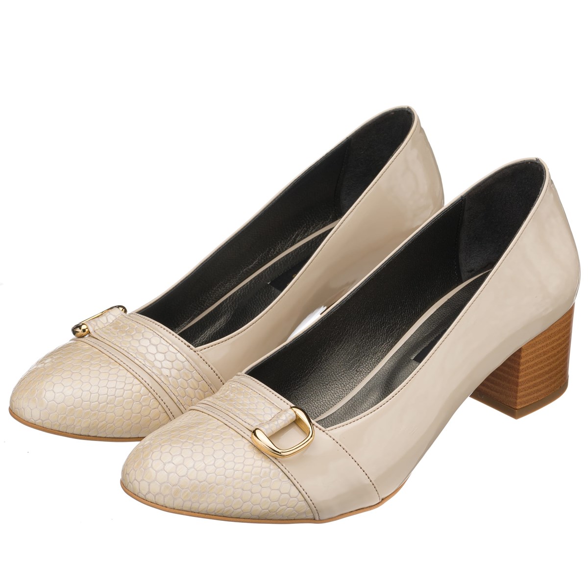 45 Numara 46 numara 47 Numara 48 numara 49 numara 50 numara Büyük Numara Kısa Topuklu Kadın Ayakkabı LTF00171 Bej