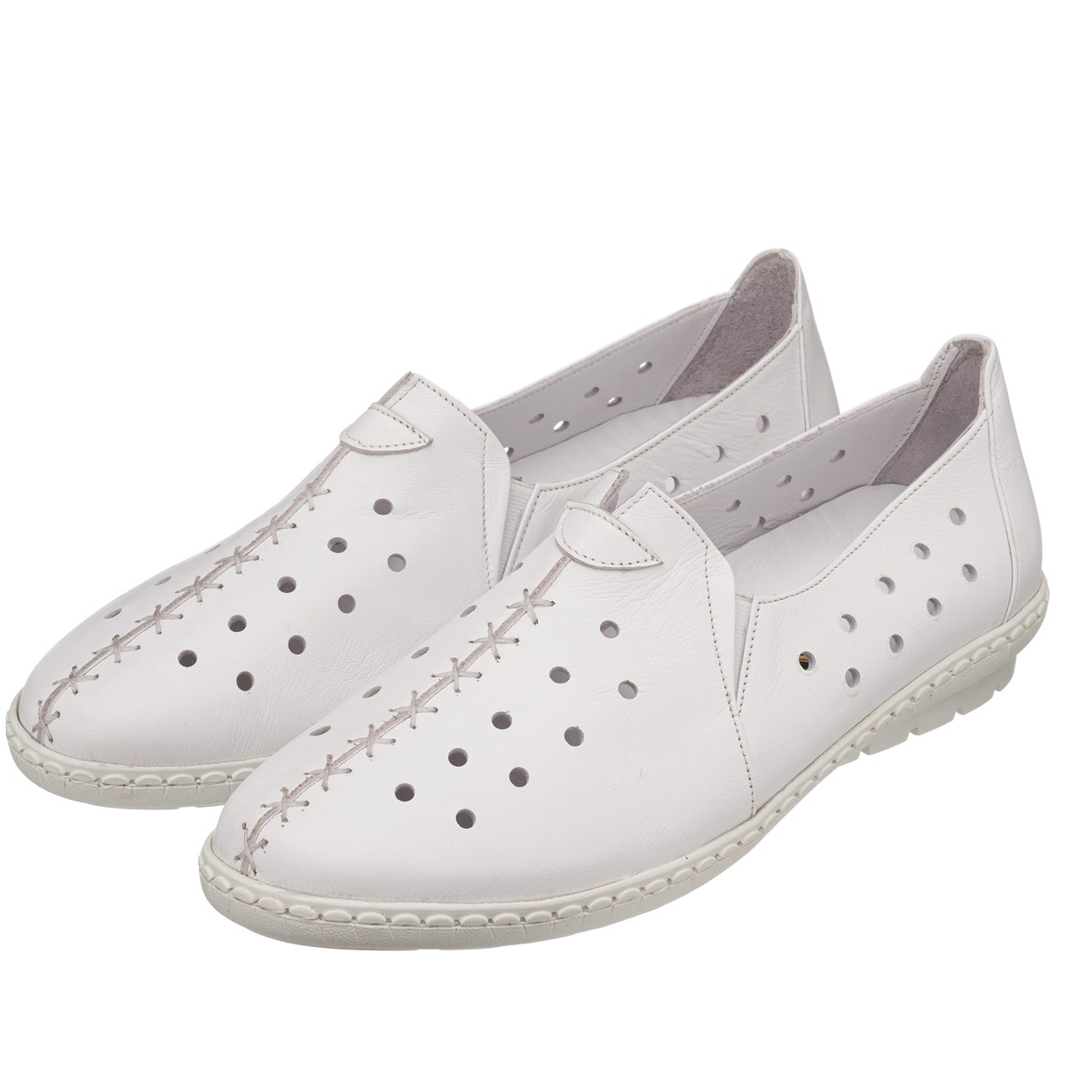 45 Numara 46 numara 47 Numara 48 numara 49 numara 50 numara Büyük Numara Kadın Babet Ayakkabı PR 2211 Beyaz