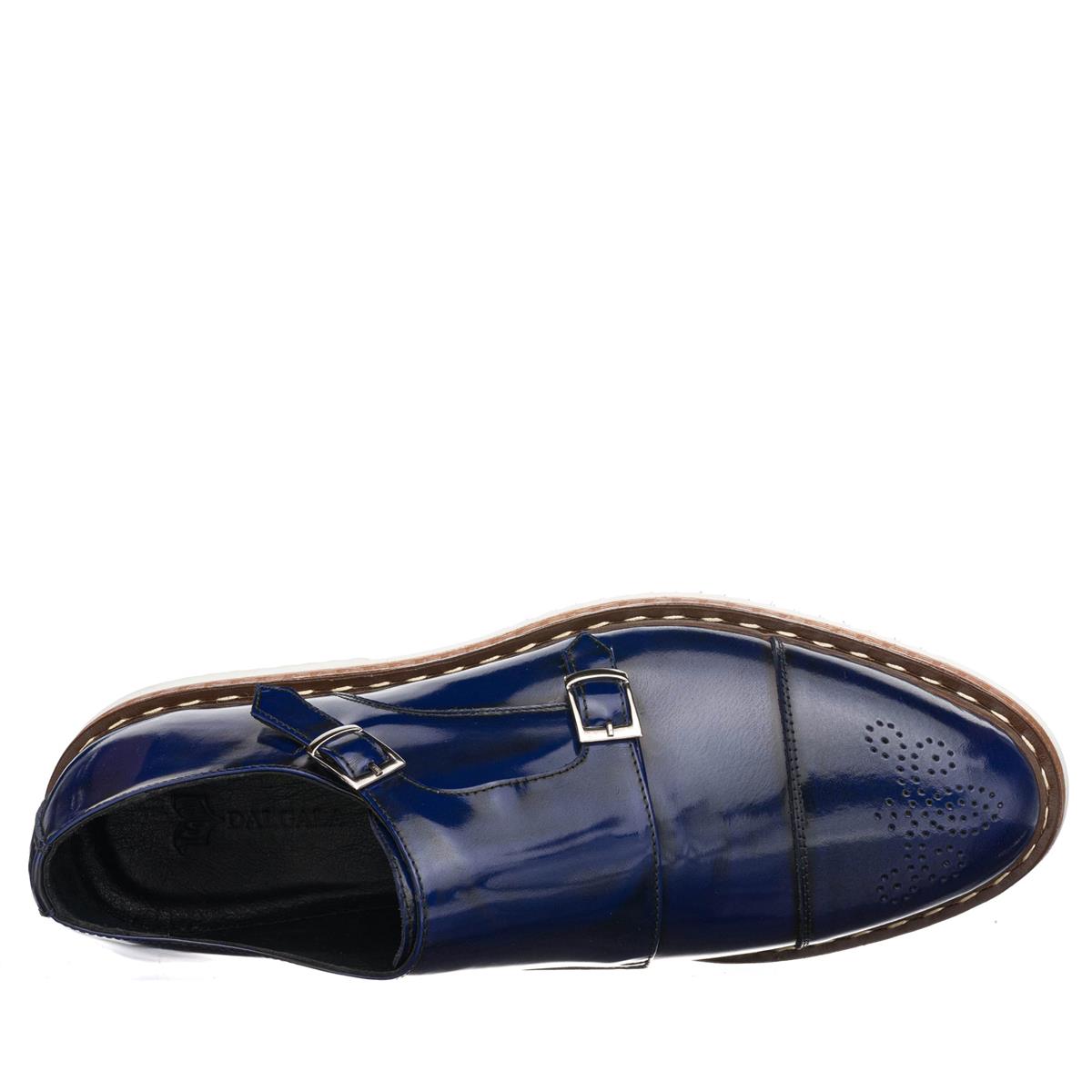 45 Numara 46 numara 47 Numara 48 numara 49 numara 50 numara Büyük Numara Üst Kalite Dana Açma Derisi Erkek Ayakkabı - PST321 Lacivert