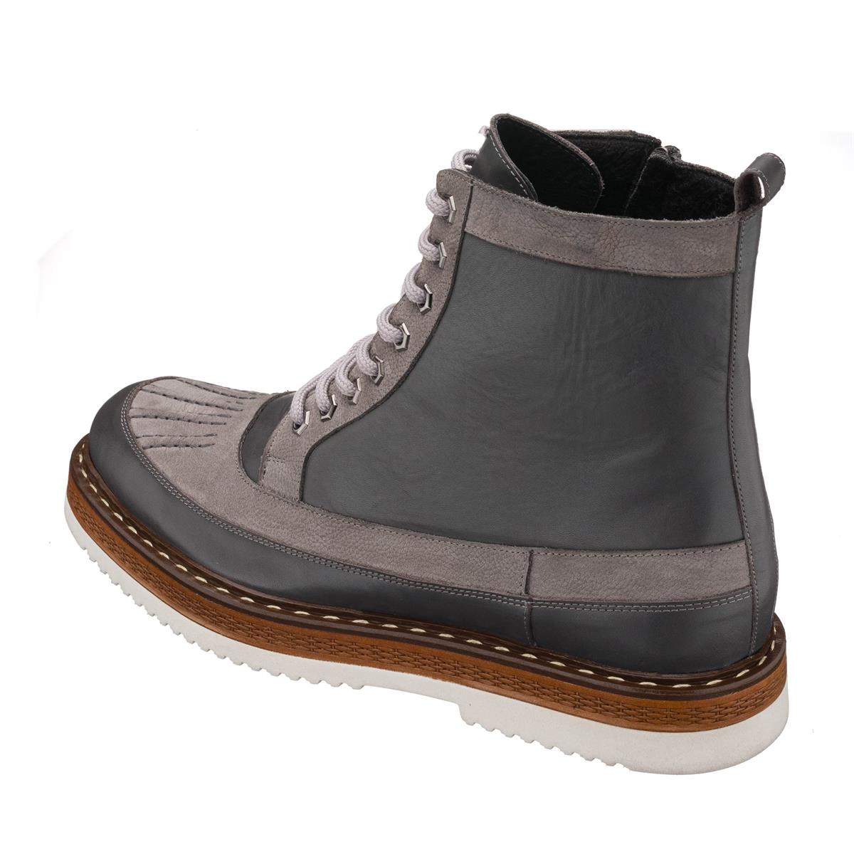 Gri Deri26, 45 46 47 48 49 50 numara erkek bot, deri kışlık ve su geçirmez büyük numara erkek bot, İriadam geniş kalıp kaliteli bot modelleri, uygun fiyat