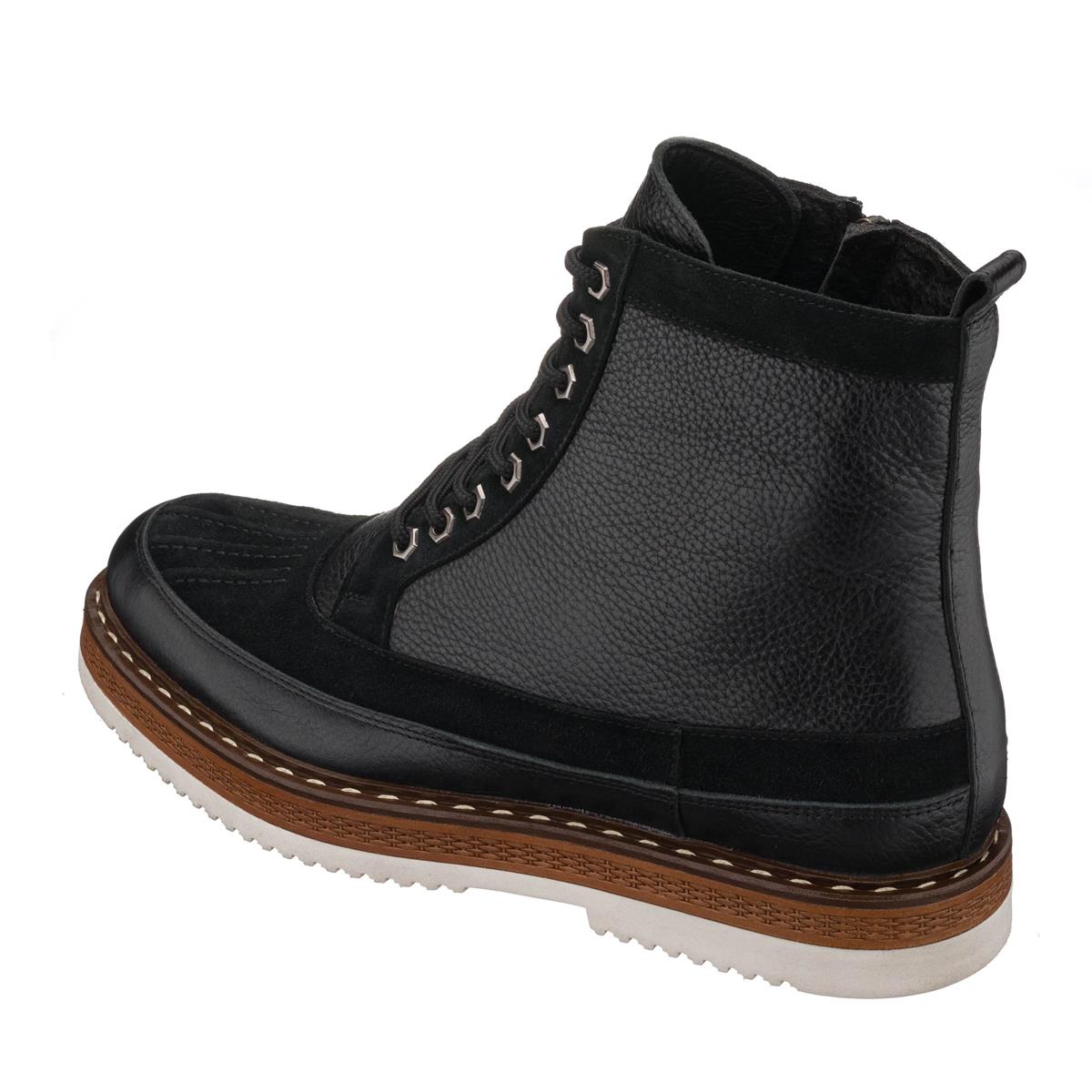 Siyah Deri70, 45 46 47 48 49 50 numara erkek bot, deri kışlık ve su geçirmez büyük numara erkek bot, İriadam geniş kalıp kaliteli bot modelleri, uygun fiyat