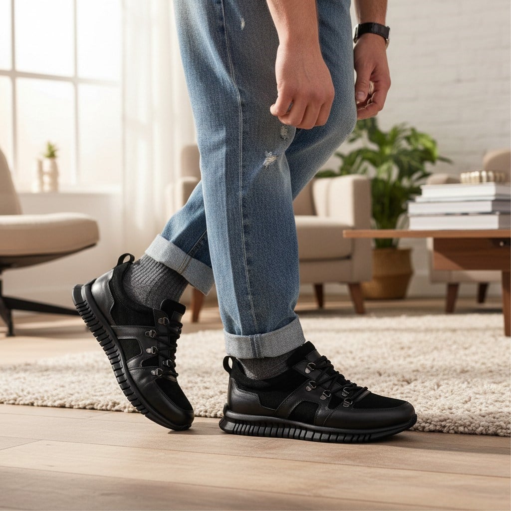 YKP04SİYAH, iriadam, 45 46 47 48 49 50 numara erkek spor deri ayakkabı, spor ayakkabı, büyük numara erkek spor, büyük beden geniş kalıp kaliteli deri spor ayakkabı, uygun fiyat