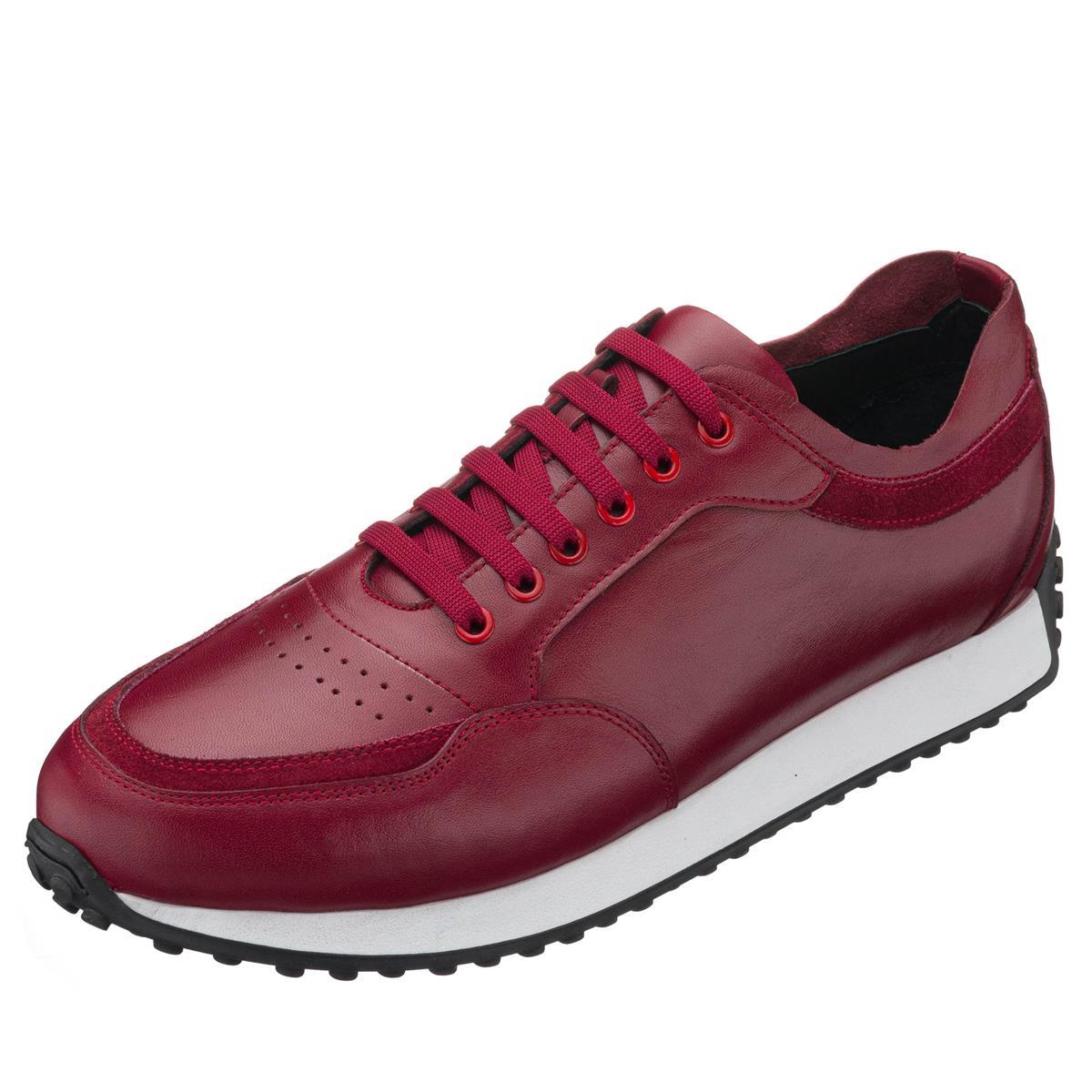 Bordo Deri120, iriadam, 45 46 47 48 49 50 numara erkek spor deri ayakkabı, spor ayakkabı, büyük numara erkek spor, büyük beden geniş kalıp kaliteli deri spor ayakkabı, uygun fiyat