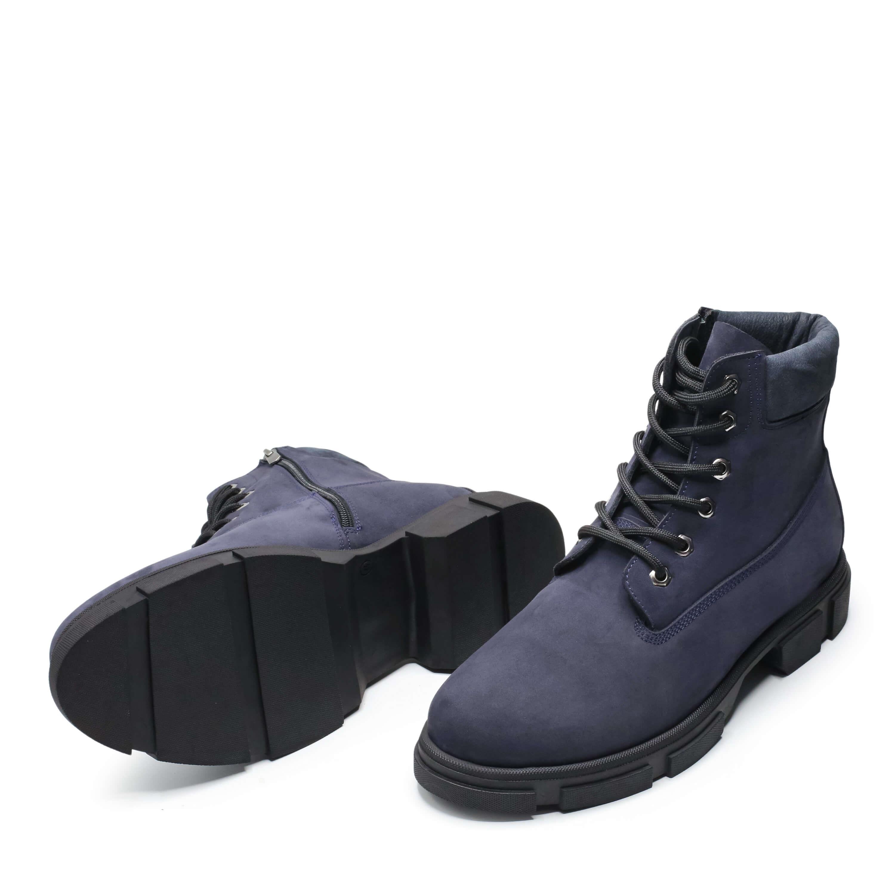 Lacivert Nubuk2, Siyah Deri, 45 46 47 48 49 50 numara siyah erkek bot, deri kışlık ve su geçirmez büyük numara erkek bot, İriadam geniş kalıp kaliteli bot modelleri