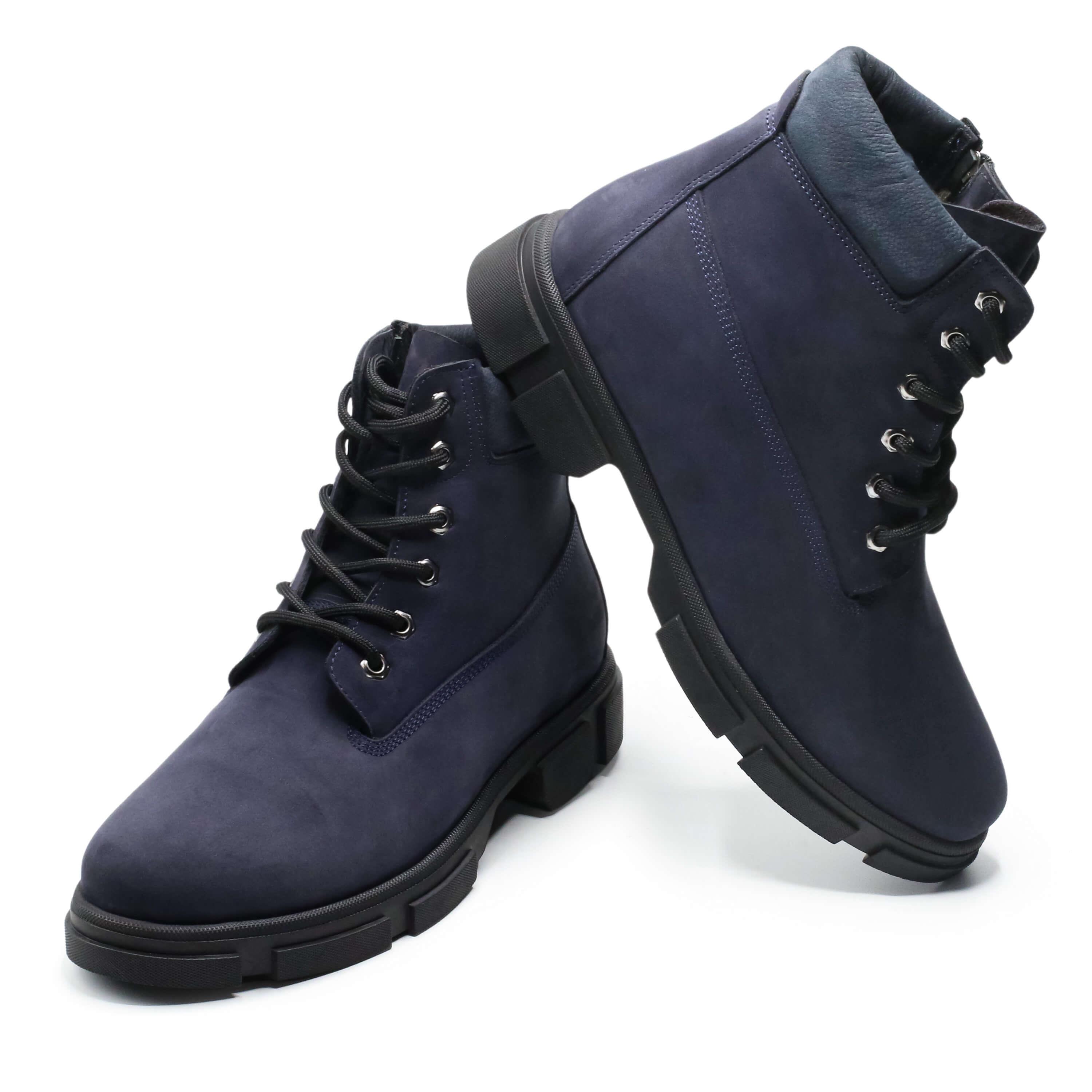 Lacivert Nubuk3, Siyah Deri, 45 46 47 48 49 50 numara siyah erkek bot, deri kışlık ve su geçirmez büyük numara erkek bot, İriadam geniş kalıp kaliteli bot modelleri