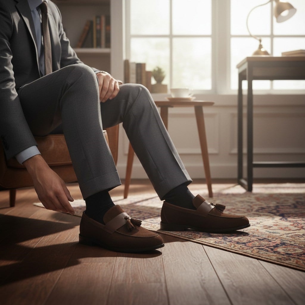 48 49 50 numara kahve erkek loafer kundura geniş kalıp