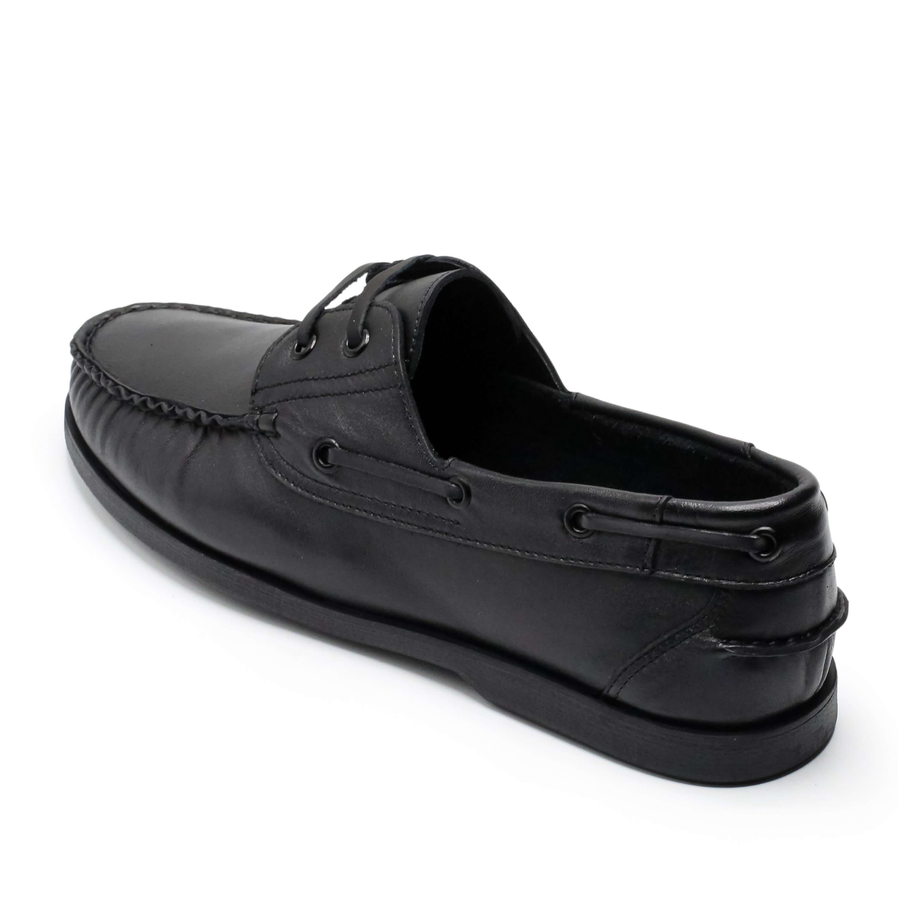 Günlük Ayakkabı  Büyük Numara Yazlık Erkek Ayakkabı - Utkan001 Siyah Deri - İRİADAM.com 