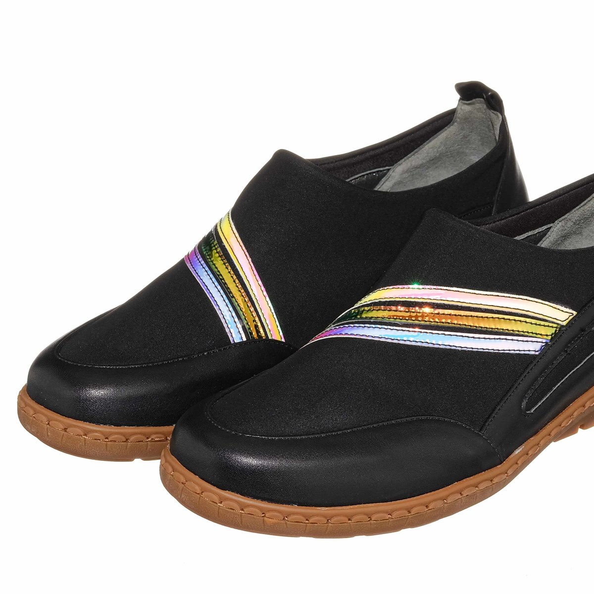 45 Numara 46 numara 47 Numara 48 numara 49 numara 50 numara Büyük Numara Kadın Rahat Streçli Ayakkabı Topuksuz DRL1086 Siyah