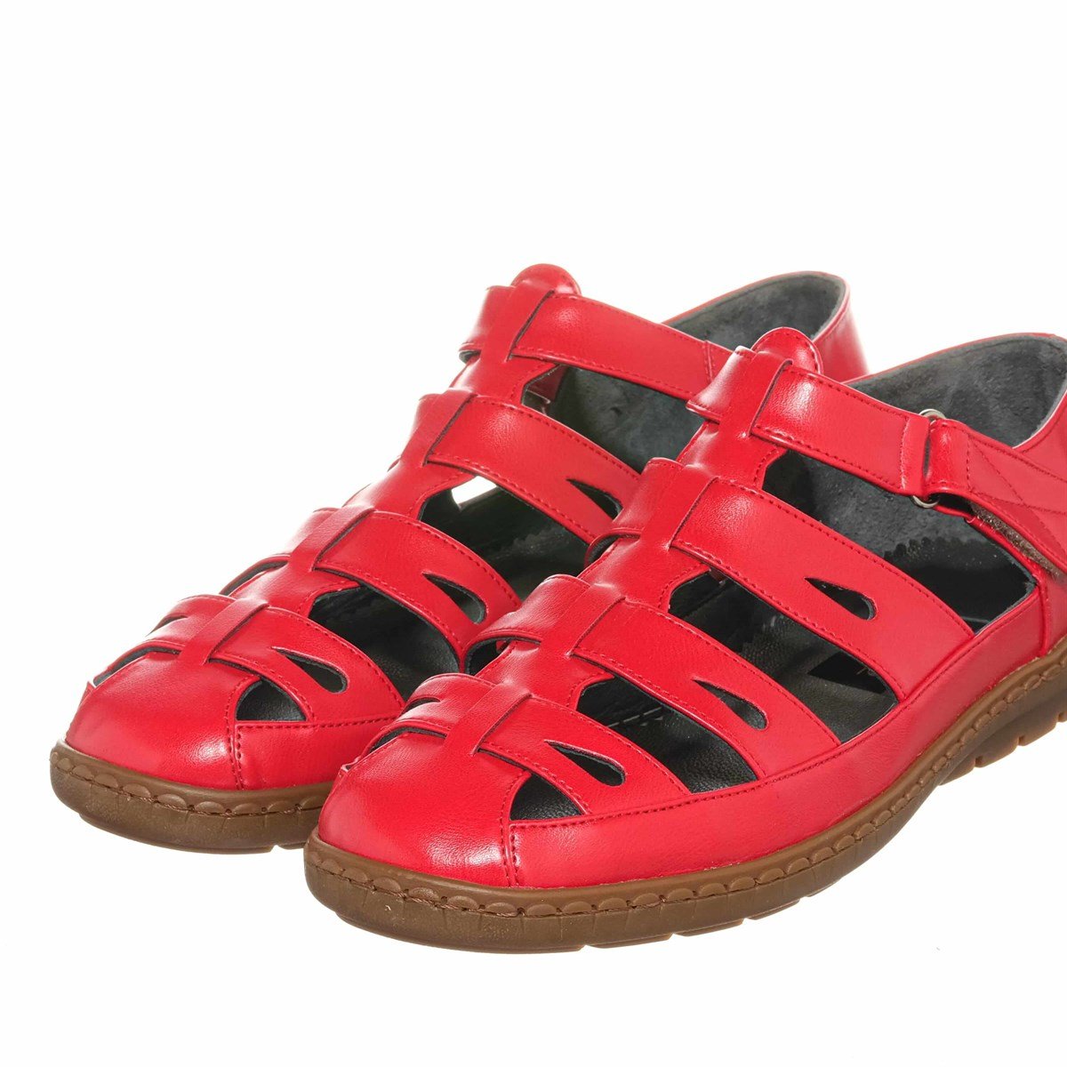 45 Numara 46 numara 47 Numara 48 numara 49 numara 50 numara Yazlık Büyük Numara Kadın Babet Ayakkabı DRL7018 Kırmızı