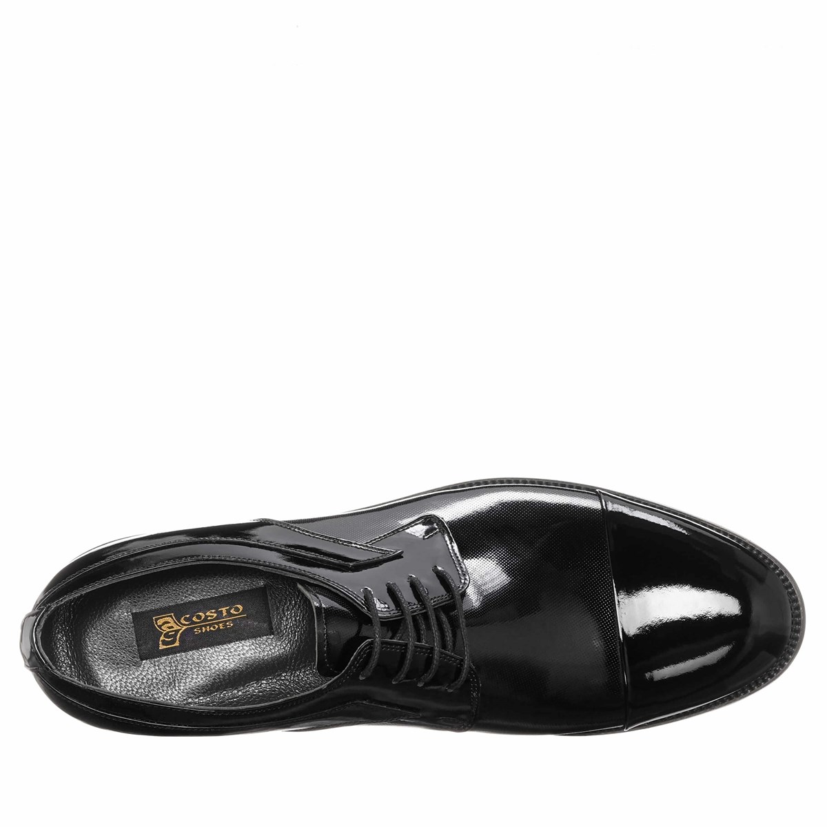 CS1132 Siyah Rugan Üst Kalite Büyük Numara Erkek Klasik Ayakkabı Rahat  Geniş Kalıp