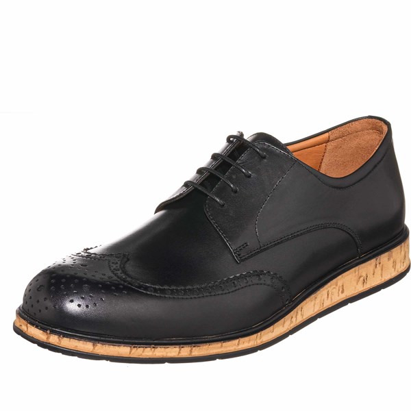 Costo shoesGündelik ModellerEU1914 Siyah Deri Rahat Geniş Kalıp Eva Taban Özel Seri Büyük Numara Erlek Ayakkabısı