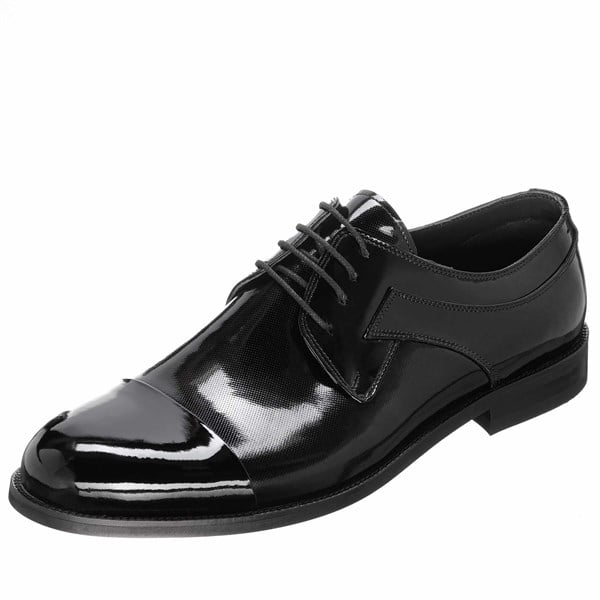 Costo shoesKlasik ModellerCS1132 Siyah Rugan Üst Kalite Büyük Numara Erkek Klasik Ayakkabı Rahat Geniş Kalıp 