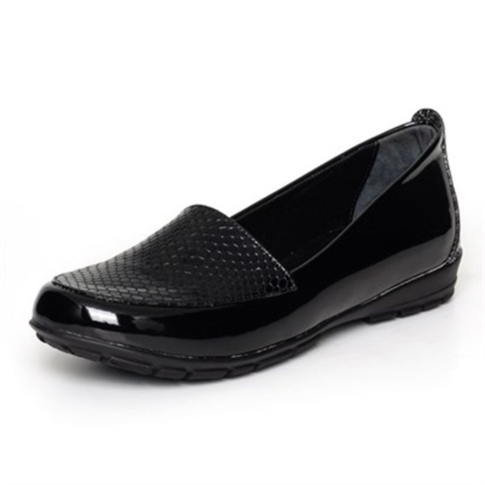 Costo shoesTerlik Sandalet ve Babet ModellerimizKT229 Siyah Rugan Büyük Numara Bayan Ayakkabı