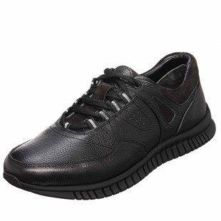 Costo shoes49-50 NumaralarAG1976 Siyah Dana Derisi Rahat Geniş Kalıp Kauçuk Taban Özel Seri Büyük Numara Erkek Ayakkabısı