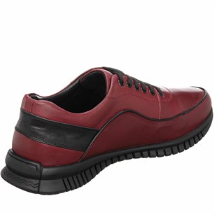 Costo shoes49-50 NumaralarGG1318 Bordo Dana Derisi Kauçuk Taban Rahat Geniş Kalıp Büyük Numara 4 Mevsim Erkek Ayakkabısı