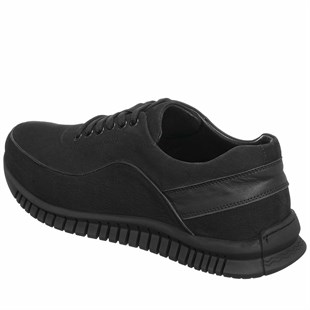 Costo shoes49-50 NumaralarGG1318 Siyah Dana Nubuk Kauçuk Taban Rahat Geniş Kalıp Büyük Numara 4 Mevsim Erkek Ayakkabısı