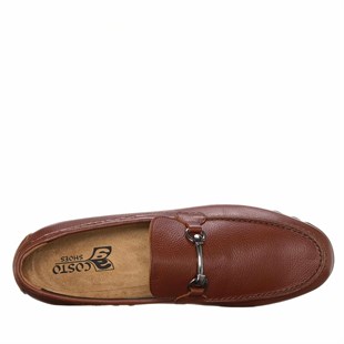 Costo shoes49-50 NumaralarN7143 Kahve Dana derisi Rahat şık ve estetik kalıp kauçuk taban 4 mevsim Büyük numara erkek ayakkabısı