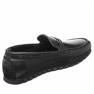 Costo shoes49-50 NumaralarN7143 Siyah Dana derisi Rahat şık ve estetik kalıp kauçuk taban 4 mevsim Büyük numara erkek ayakkabısı