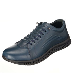 Costo shoes49-50 NumaralarOGS101 Lacivert Dana Derisi Vip Büyük Numara Erkek Spor ayakkabı Kacuçuk Taban Rahat Geniş Kalıp Özel Seri Lastik Bağcıklı 