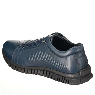 Costo shoes49-50 NumaralarOGS101 Lacivert Dana Derisi Vip Büyük Numara Erkek Spor ayakkabı Kacuçuk Taban Rahat Geniş Kalıp Özel Seri Lastik Bağcıklı 