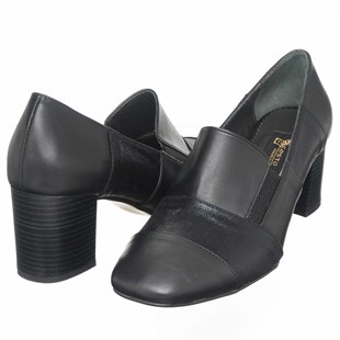 Costo shoesAbiye ve Topuklu Modellerimiz15118 Siyah Cilt Büyük Numara Kadın Topuklu Ayakkabı
