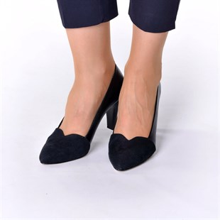 Costo shoesAbiye ve Topuklu Modellerimiz2023 Siyah süet Büyük Numara Kadın Ayakkabıları