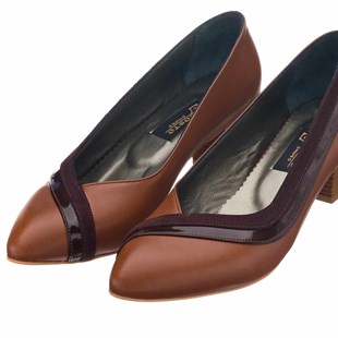 Costo shoesAbiye ve Topuklu Modellerimiz41,42,43,44 Numaralarda KDR1308 Taba  Estetik Derin Dekolteli Abiye Özel Deri Büyük Numara Kadın Topuklu Ayakkabı