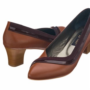 Costo shoesAbiye ve Topuklu Modellerimiz41,42,43,44 Numaralarda KDR1308 Taba  Estetik Derin Dekolteli Abiye Özel Deri Büyük Numara Kadın Topuklu Ayakkabı