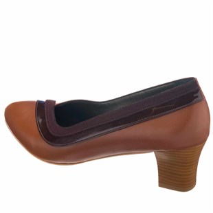 Costo shoesAbiye ve Topuklu Modellerimiz41,42,43,44 Numaralarda KDR1308 Taba  Estetik Derin Dekolteli Abiye Özel Deri Büyük Numara Kadın Topuklu Ayakkabı