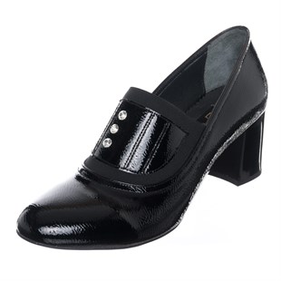 Costo shoesAbiye ve Topuklu Modellerimiz58974 Siyah Rugan Büyük Numara Abiye Kadın Ayakkabı