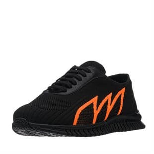 COSTO SHOESANASAYFAMEray-02 Siyah-Turuncu spor ayakkabı rahat geniş kalıp kauçuk esnen taban 