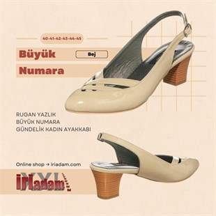 COSTO SHOESANASAYFAMKDR2300 BEJ Rugan Yazlık Büyük Numara Klasik Gündelik Kadın Ayakkabısı 