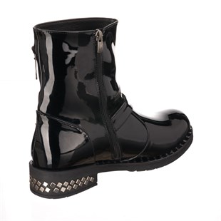 Costo shoesBot ve Çizme Modellerimiz41,42,43,44 Siyah Rugan Sıcak Astar Kemerli Tokalı Şık Rahat Büyük Numara Kadın Bot