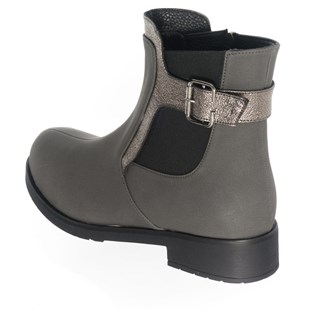 Costo shoesBot ve Çizme ModellerimizK098 Gri Yağlı Nubuk Büyük Numara Rahat Kalıp Kadın Bot
