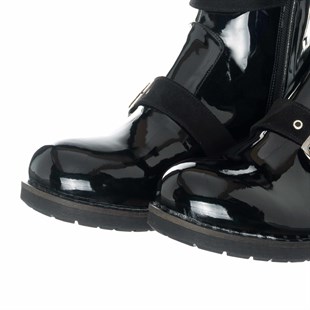 Costo shoesBot ve Çizme ModellerimizK111-1 Siyah Rugan Kadın Büyük Numara Bot Çizme