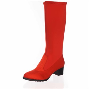 Costo shoesBot ve Çizme ModellerimizK163 Kırmızı Streç Rahat Şık Büyük Numara Kadın Büyük Numara Çizme