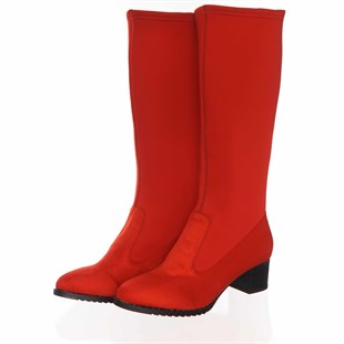 Costo shoesBot ve Çizme ModellerimizK163 Kırmızı Streç Rahat Şık Büyük Numara Kadın Büyük Numara Çizme