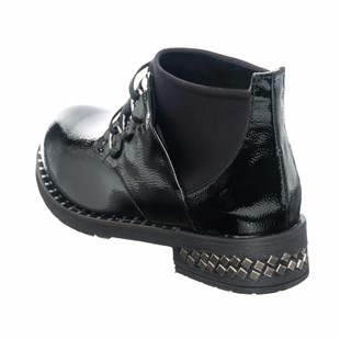 Costo shoesBot ve Çizme ModellerimizK406-5 Siyah Rugan Büyük Numara Kadın Botları