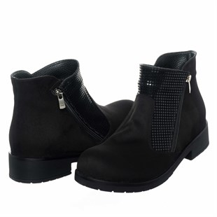 Costo shoesBot ve Çizme ModellerimizK505-1 Siyah Süet Büyük Numara Kadın Botları