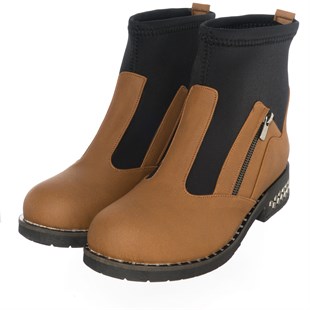 Costo shoesBot ve Çizme ModellerimizK606 Taba Siyah Üst Kalite Geniş Kalıp Büyük Numara Kadın Bot
