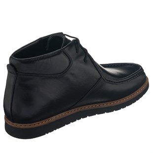 Costo shoesBot ve Çizmeler45 - 46 - 47 - 48 -49 - 50  ZU0106 Siyah Deri  Büyük Numara Dana Derisi Rahat Geniş Kalıp Erkek Bot
