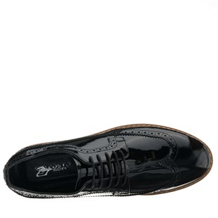 Costo shoesDeri Spor Ayakkabılar45 - 46 - 47 - 48 -49 - 50 NRM1241 Siyah Rugan Büyük Numara Dana Derisi Rahat Geniş Kalıp Erkek  Ayakkabı