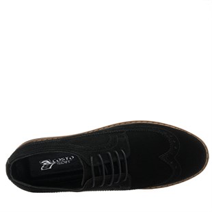 Costo shoesDeri Spor Ayakkabılar45 - 46 - 47 - 48 -49 - 50 NRM1242 Siyah Süet Büyük Numara Dana Derisi Rahat Geniş Kalıp Erkek  Ayakkabı