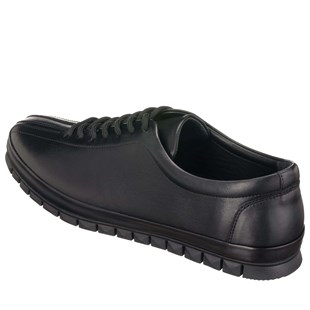 Costo shoesDeri Spor AyakkabılarAG8240 Siyah Büyük Numara Dana Derisi Rahat Geniş Kalıp Erkek Spor Ayakkabı