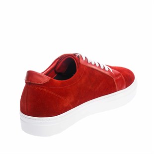 iriadamDeri Spor AyakkabılarG80319011-Kırmızı Süet Büyük Numara Spor Ayakkabı