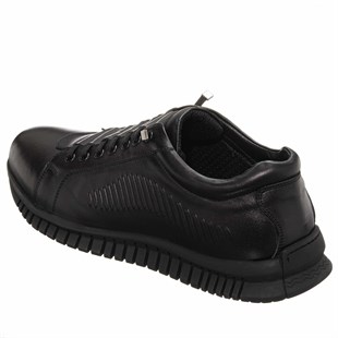 Costo shoesDeri Spor AyakkabılarOGS101 Siyah Dana Derisi Vip Büyük Numara Erkek Spor ayakkabı Kacuçuk Taban Rahat Geniş Kalıp Özel Seri Lastik Bağcıklı 