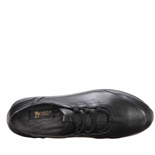 Costo shoesDeri Spor AyakkabılarUS810 Siyah Deri Kauçuk Tabanlı  Büyük Numara Erkek Spor Ayakkabı 