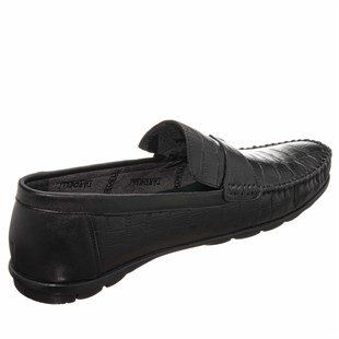 Costo shoesGündelik Modeller4374-1 siyah erkek deri gündelik ayakkabı rahat geniş kalıp 