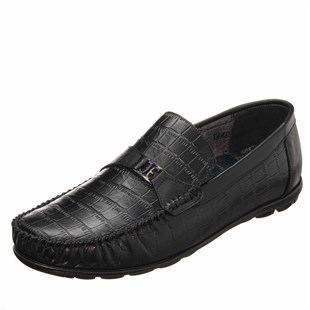 Costo shoesGündelik Modeller4374-1 siyah erkek deri gündelik ayakkabı rahat geniş kalıp 