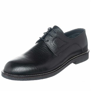 Costo shoesGündelik ModellerCS700 Siyah Rolax Deri Üst Kalite Rahat Geniş Kalıp Kauçuk Taban Büyük Numara Ayakkabı